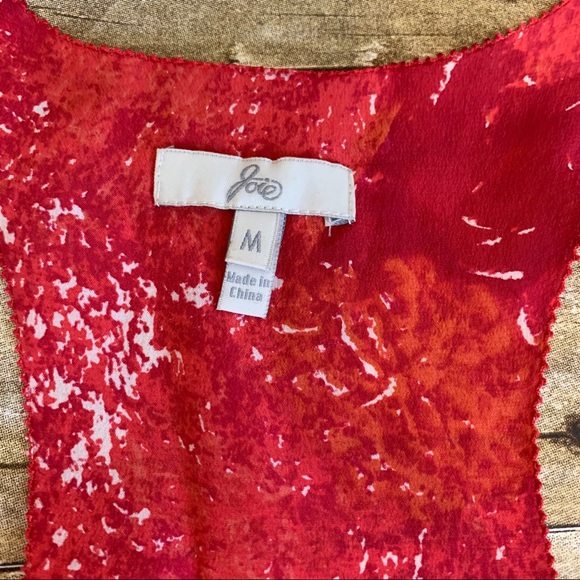 Joie red print silk racerback tank SZ M - Picture 3 of 4